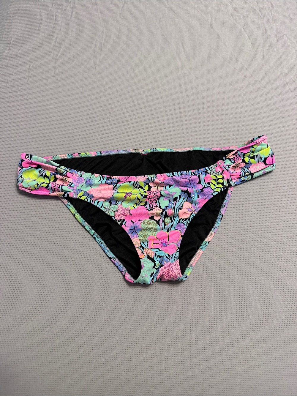 Victoria's Secret Neon Floral Bikini Bottom - Pink, Green, Blue